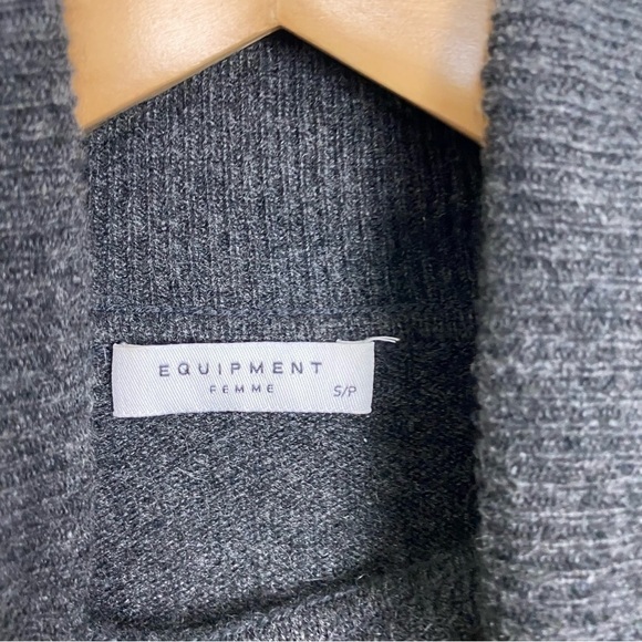 Equipment‎ Oscar Turtleneck Sweater Dress Cashmere Gray Sz S - Picture 2 of 7